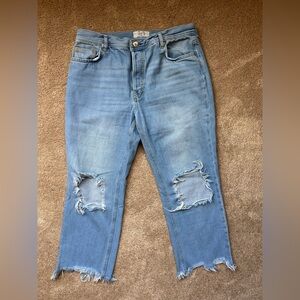 Free People Maggie Mid-Rise Straight Leg Jeans